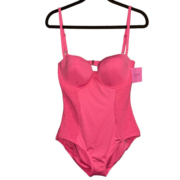 kate spade new york Women's Smocked Underwire One-Piece Swimsuit XL NWT - Picture 3 of 11